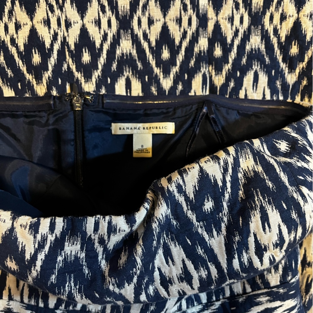 Beautifully made Banana Republic Ikat woven strapless dress size 8 excellent con - Picture 3 of 15